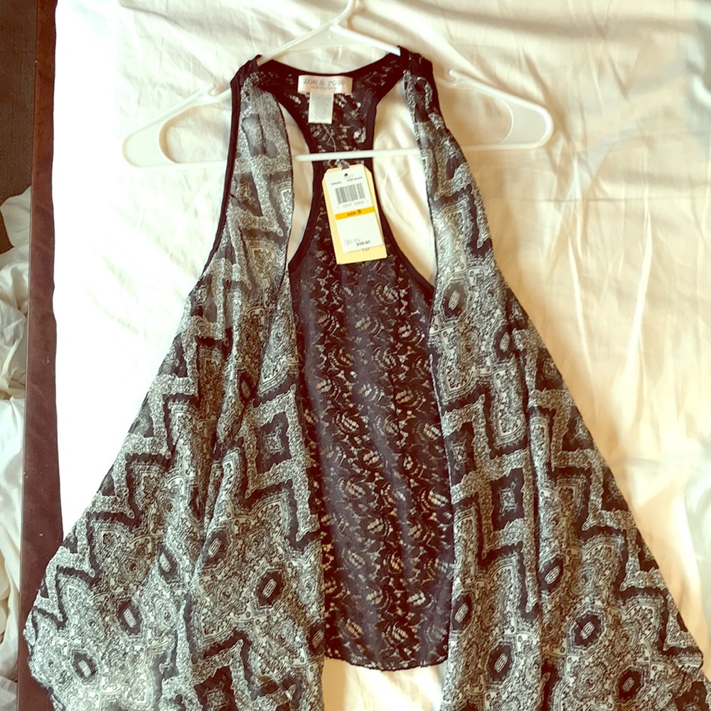 Ivory/Black Tank Top Shawl by zoe & rose